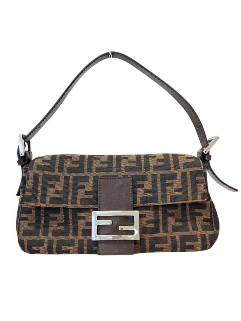 Fendi Zucca Pattern Mamma Bucket Handbag Brown